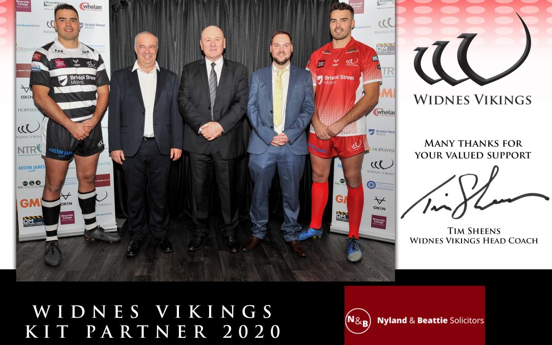 NYLAND & BEATTIE SOLICITORS ARE WIDNES VIKINGS KIT PARTNERS FOR 2020